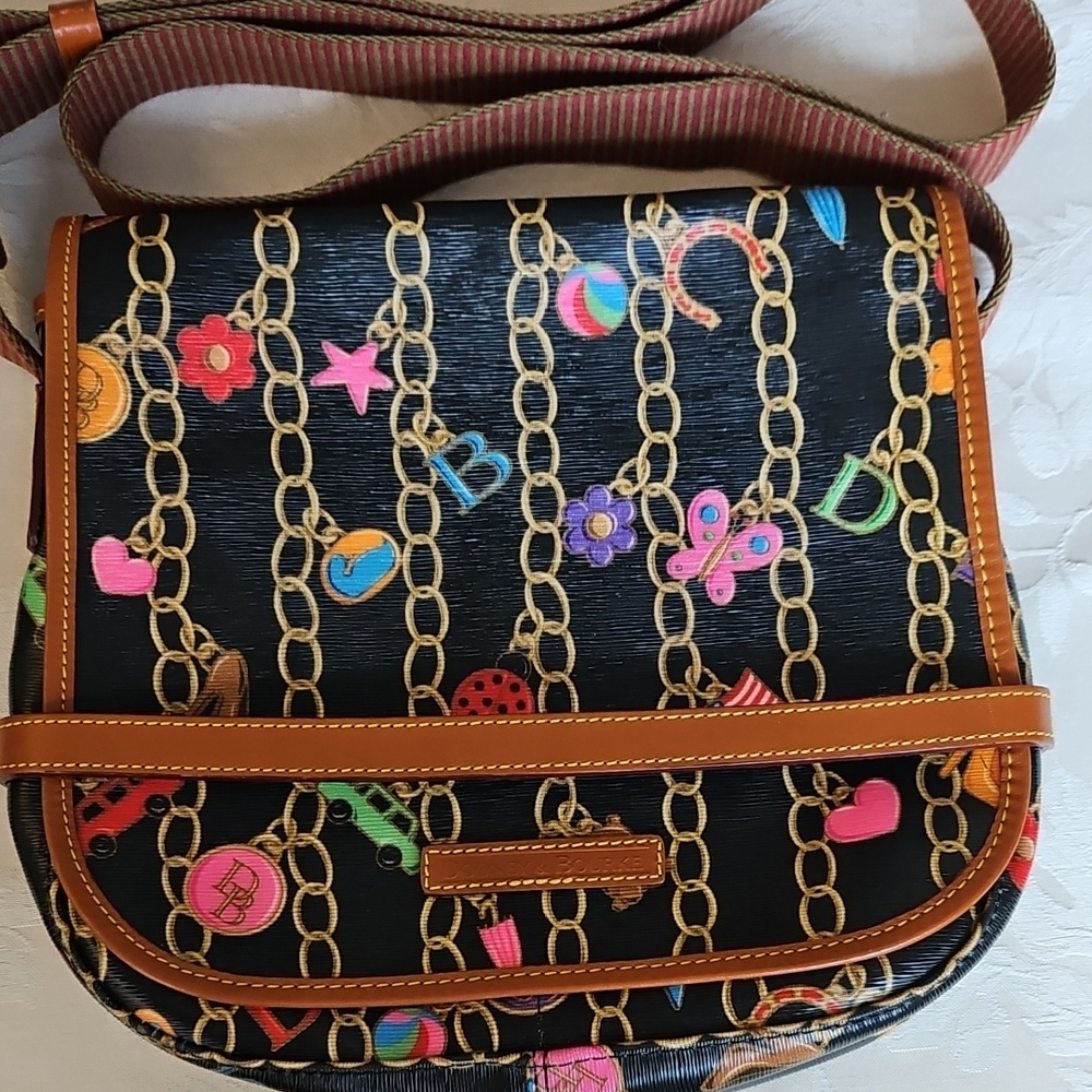 Dooney And Bourke Multicolor Chain/ Charms Pattern Bag.